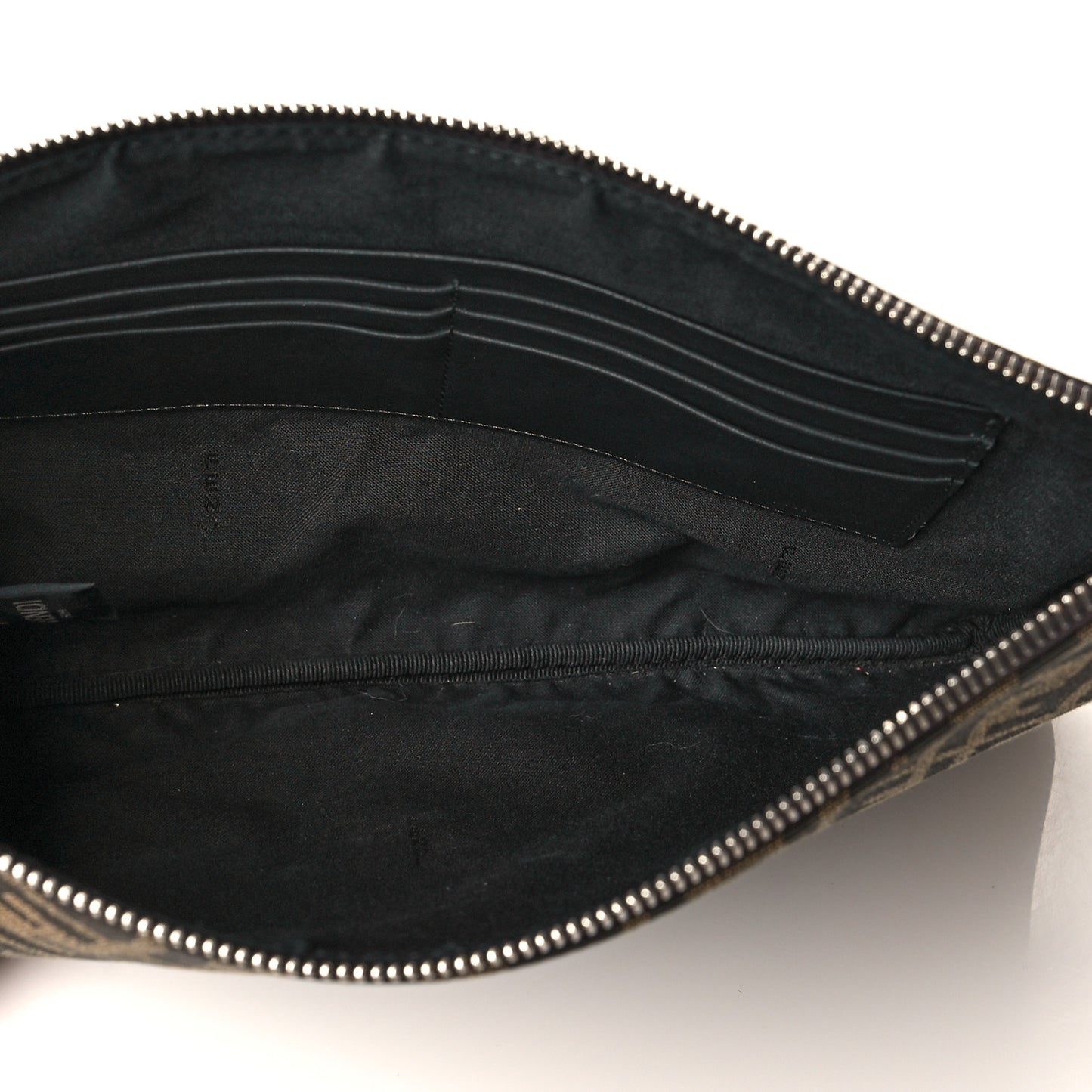 X SARAH COLEMAN Fabric Jacquard FF Vertigo Pouch Tobacco Moro Black