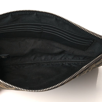 Fendi X SARAH COLEMAN Fabric Jacquard FF Vertigo Pouch Tobacco Moro Black 5 of 11
