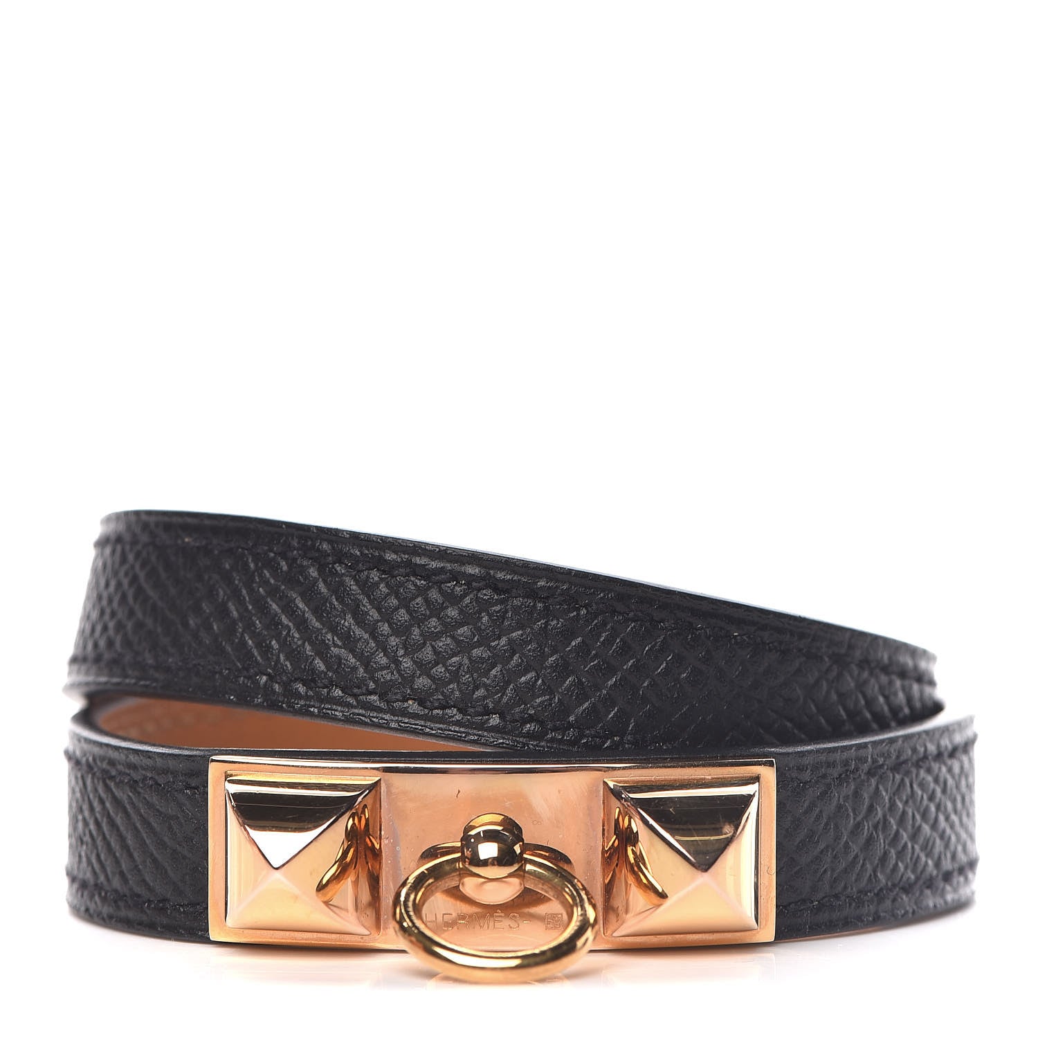 Hermes Epsom Rivale Double Tour Bracelet S Black 1 of 6