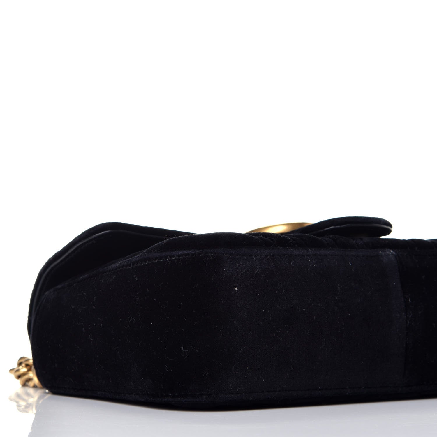 Gucci Velvet Matelasse Mini GG Marmont Shoulder Bag Black 7 of 8