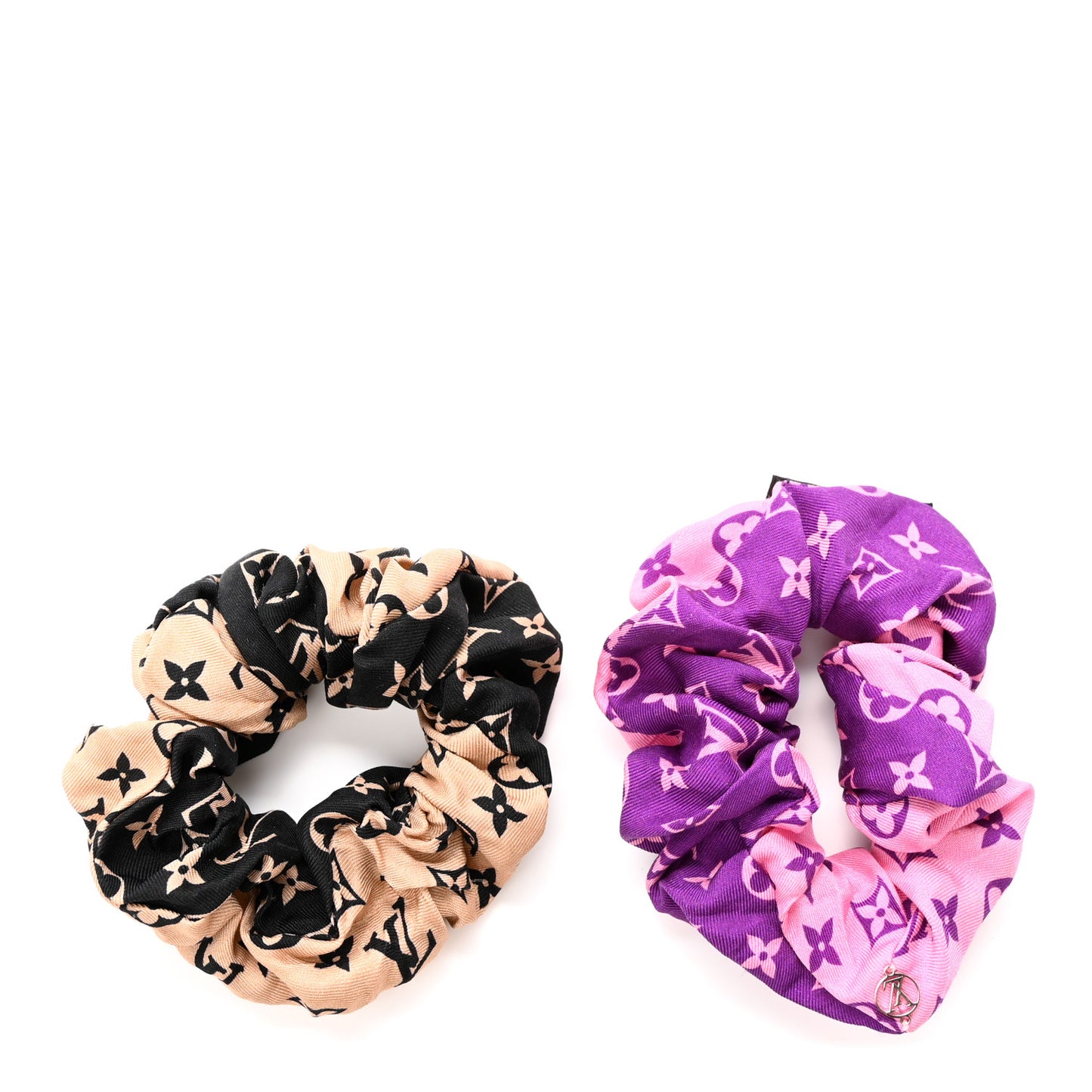 Silk Vuittamins Scrunchies Set Multicolor