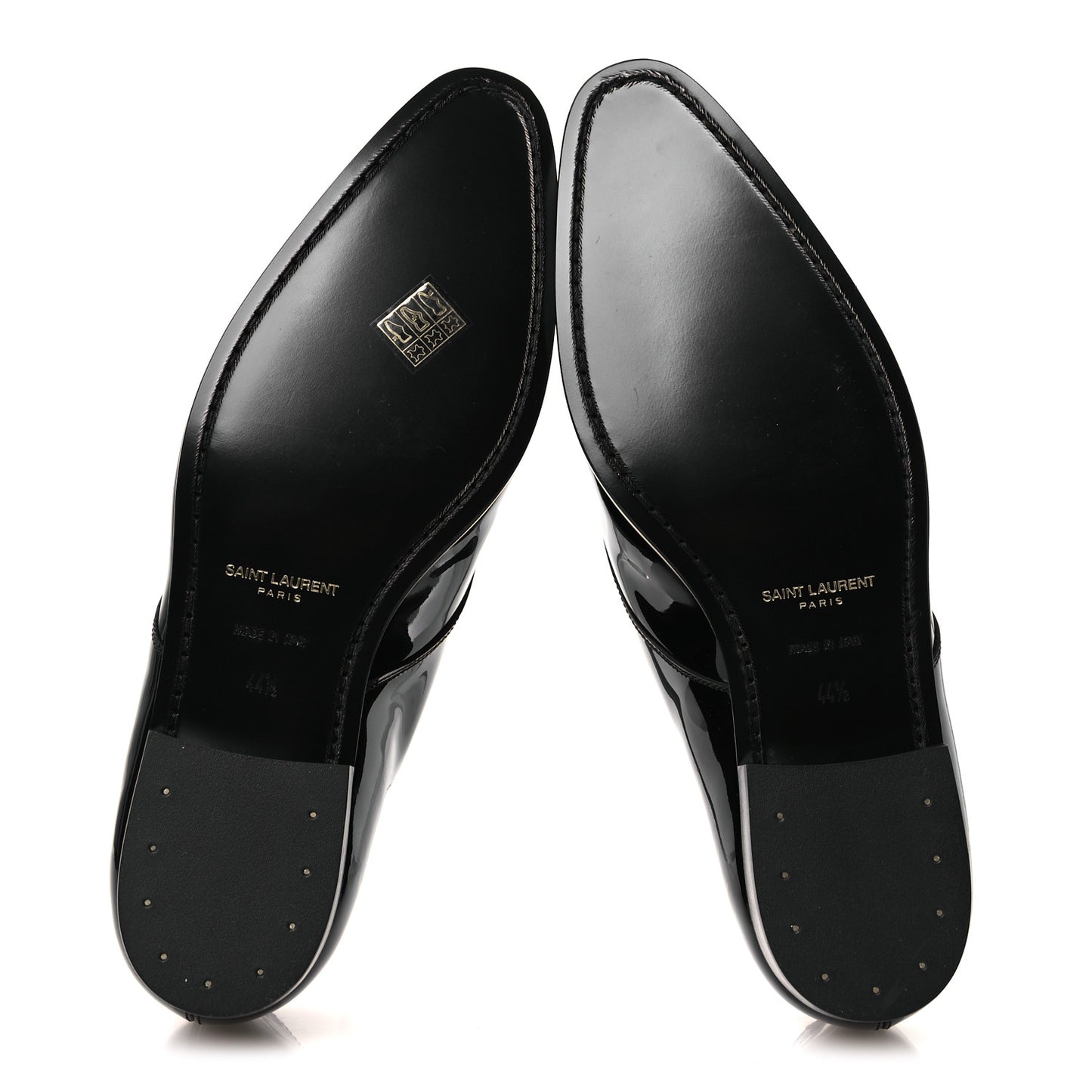 Patent Calfskin Mens Wyatt Derby Lace Up Shoes 44.5 Black