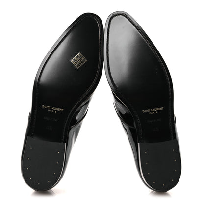 Saint Laurent Patent Calfskin Mens Wyatt Derby Lace Up Shoes 44.5 Black 7 of 11
