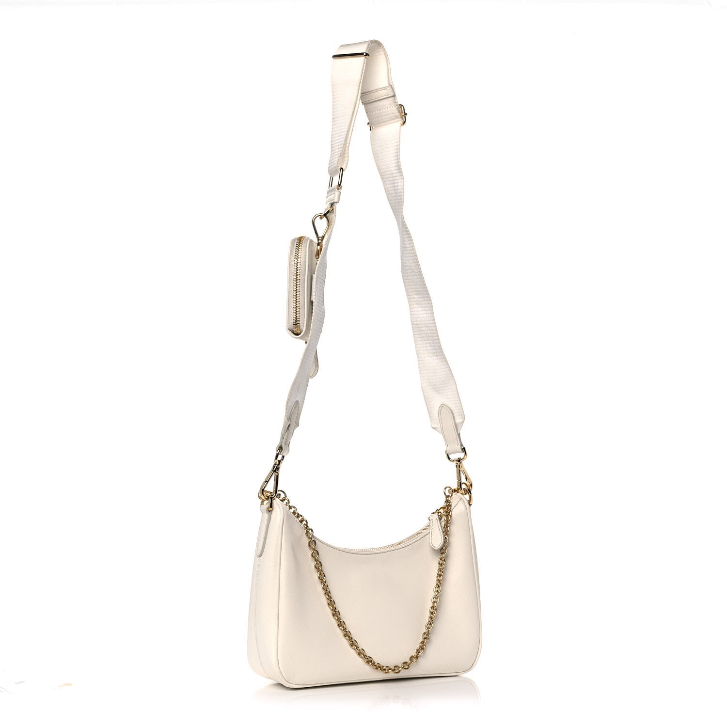Prada Saffiano Re-Edition 2005 Shoulder Bag White 3 of 19