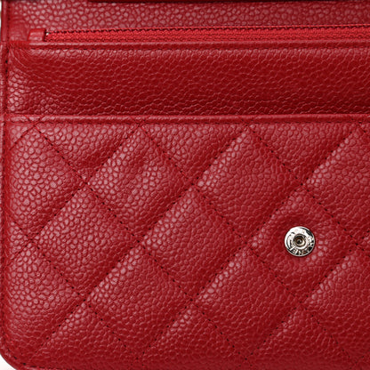 Chanel Caviar Quilted Wallet On Chain WOC Red 23 of 25