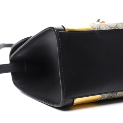 Gucci GG Supreme Monogram Small Osiride Top Handle Bag Black Gold 6 of 10