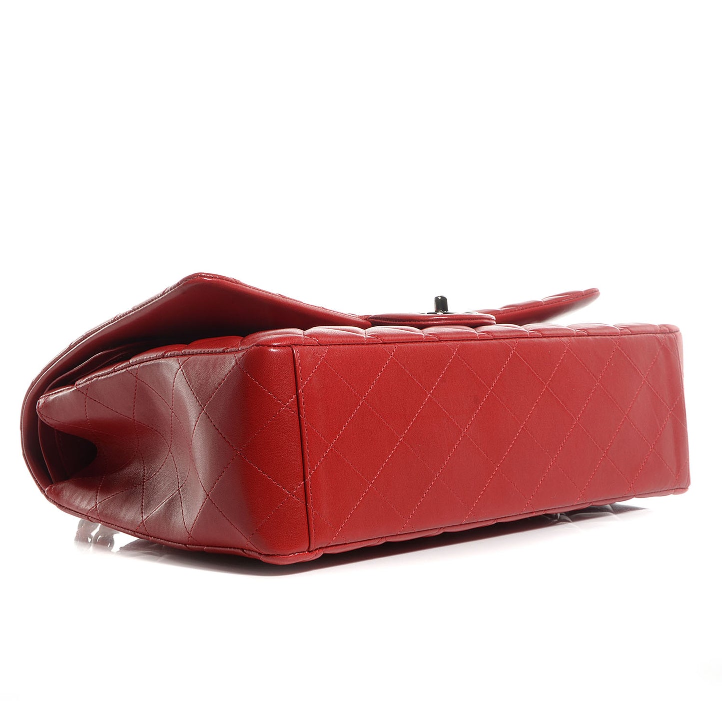 Lambskin Quilted Maxi Double Flap Red