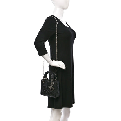 Christian Dior Lambskin Cannage Mini Lady Dior Black 2 of 12
