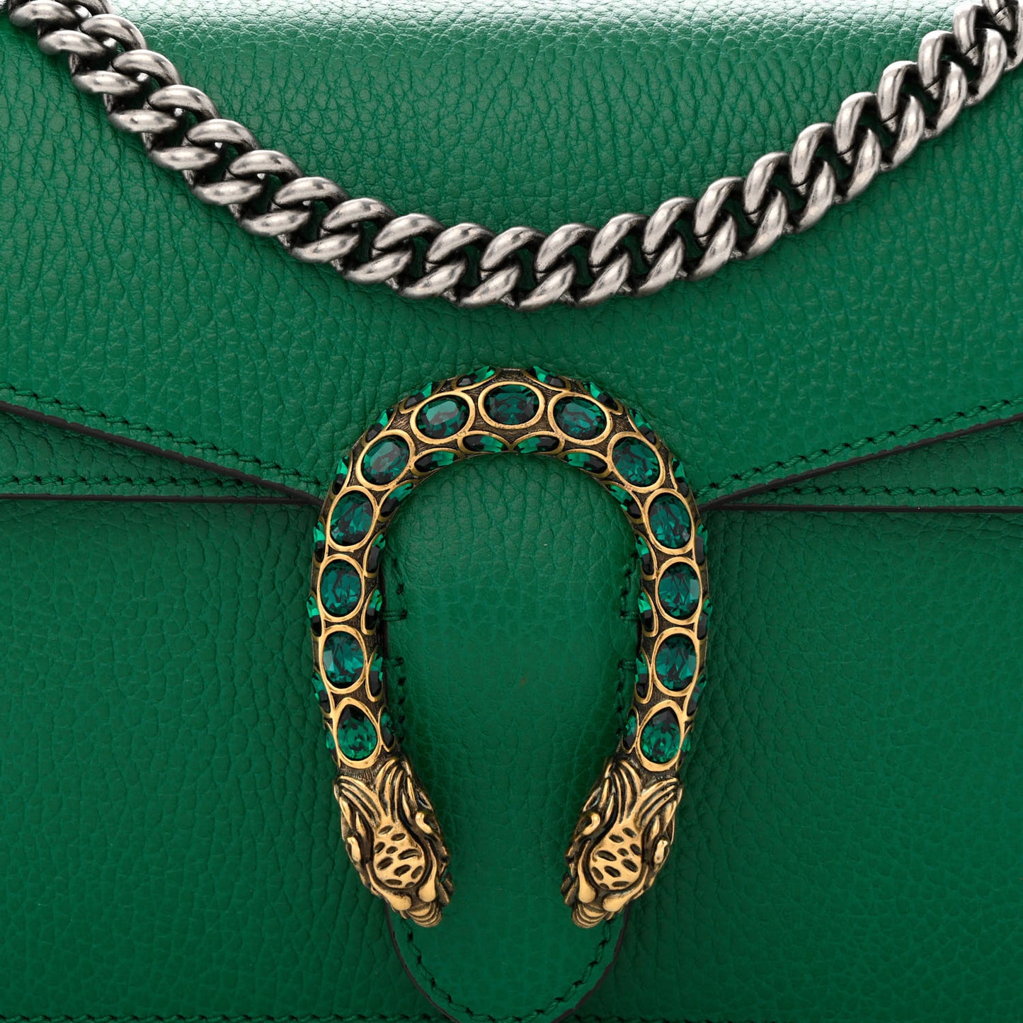 Pebbled Calfskin Small Dionysus Shoulder Bag Emerald