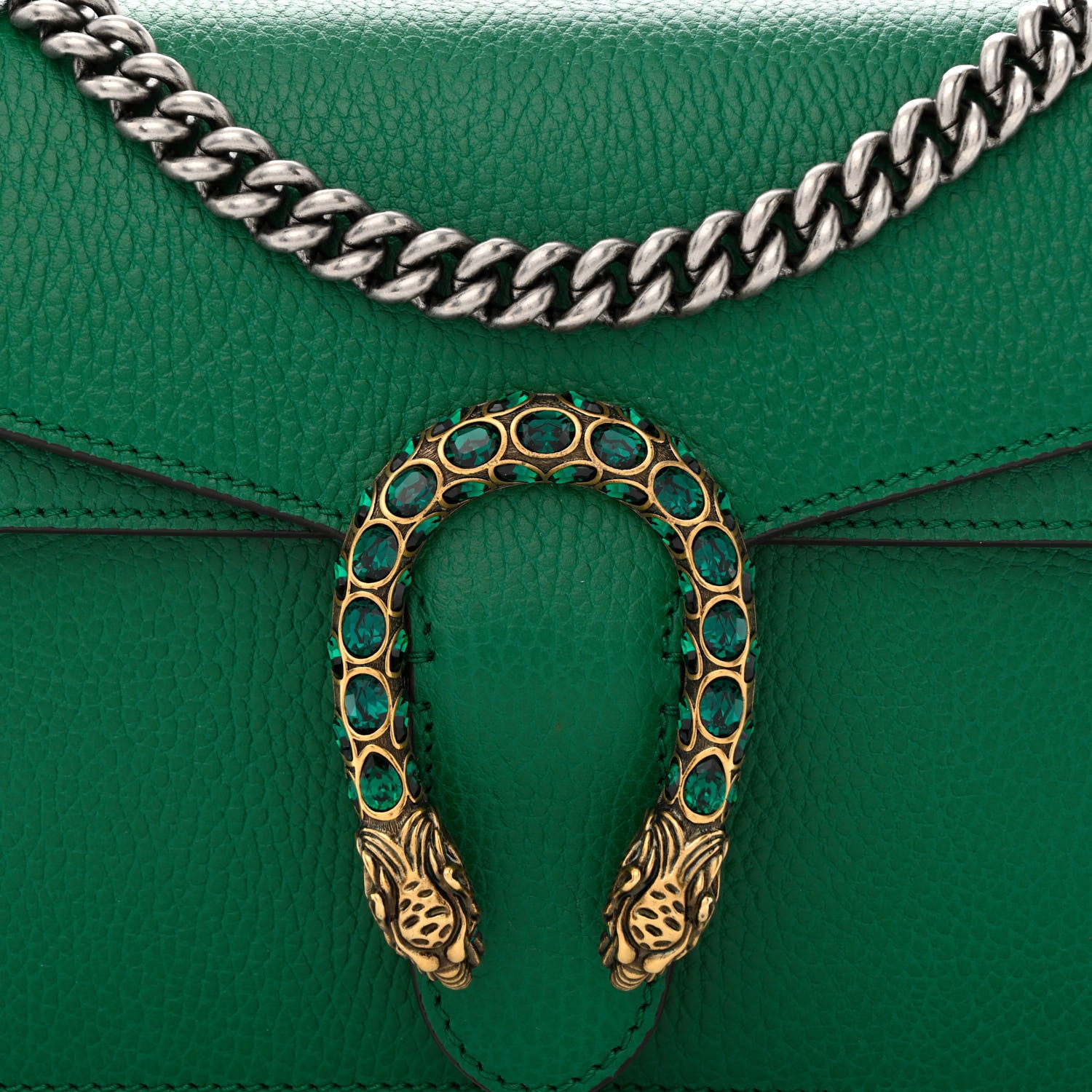 Gucci Pebbled Calfskin Small Dionysus Shoulder Bag Emerald 8 of 13