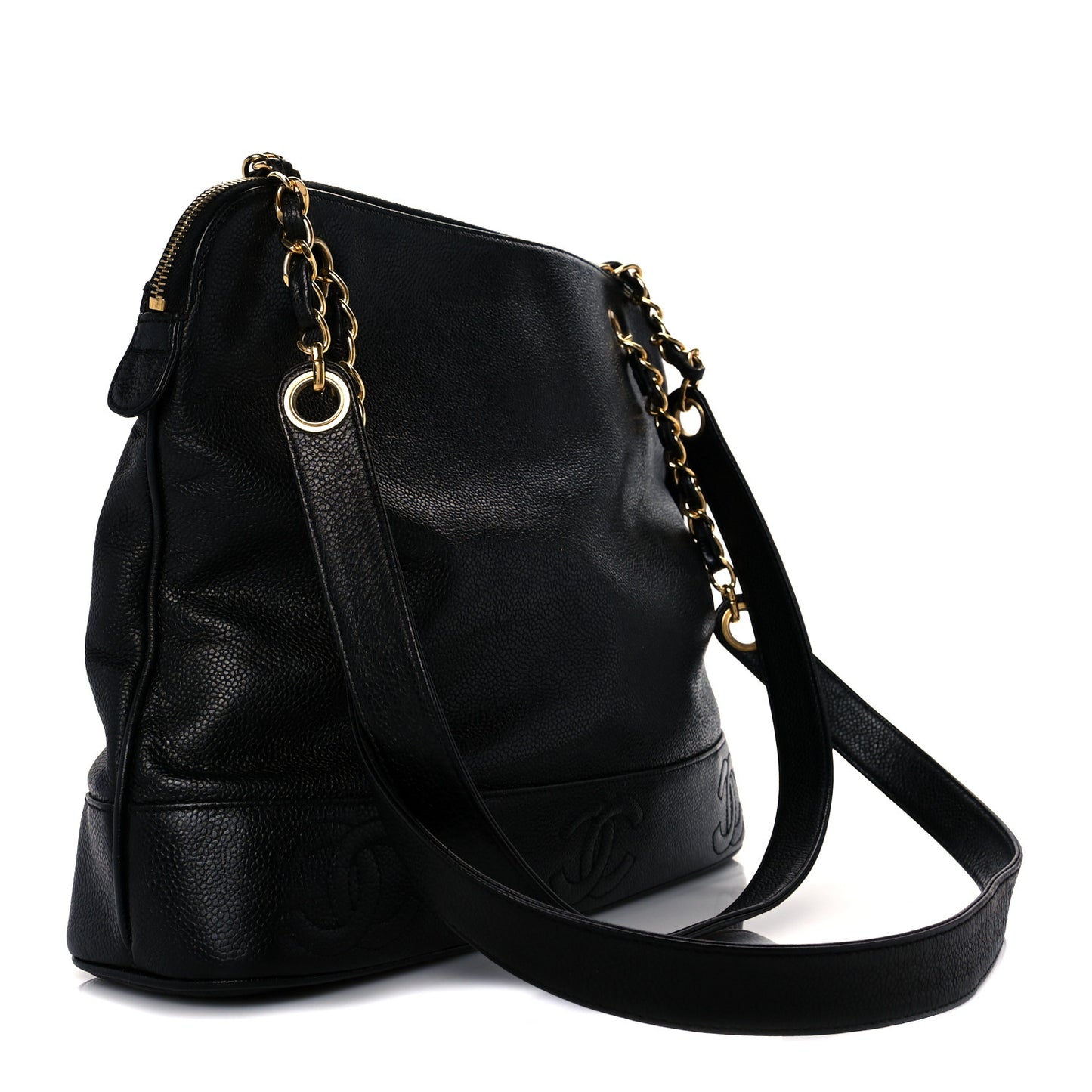 Caviar CC Shoulder Bag Black