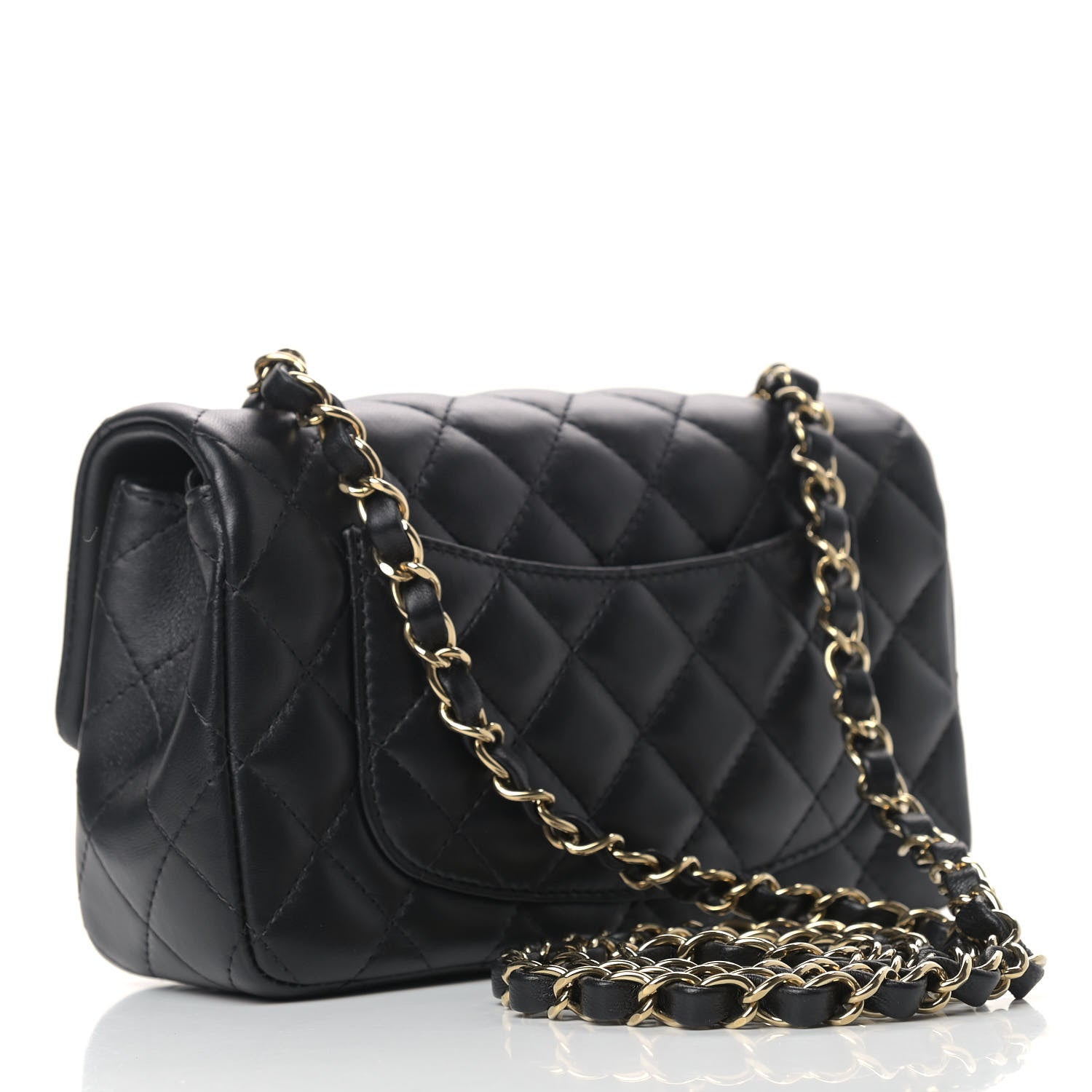 Chanel Lambskin Quilted Mini Rectangular Flap Black 3 of 12