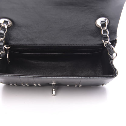 Chanel Glazed Calfskin Grommet Embellished Mini Airline Rectangular Flap Black 5 of 9