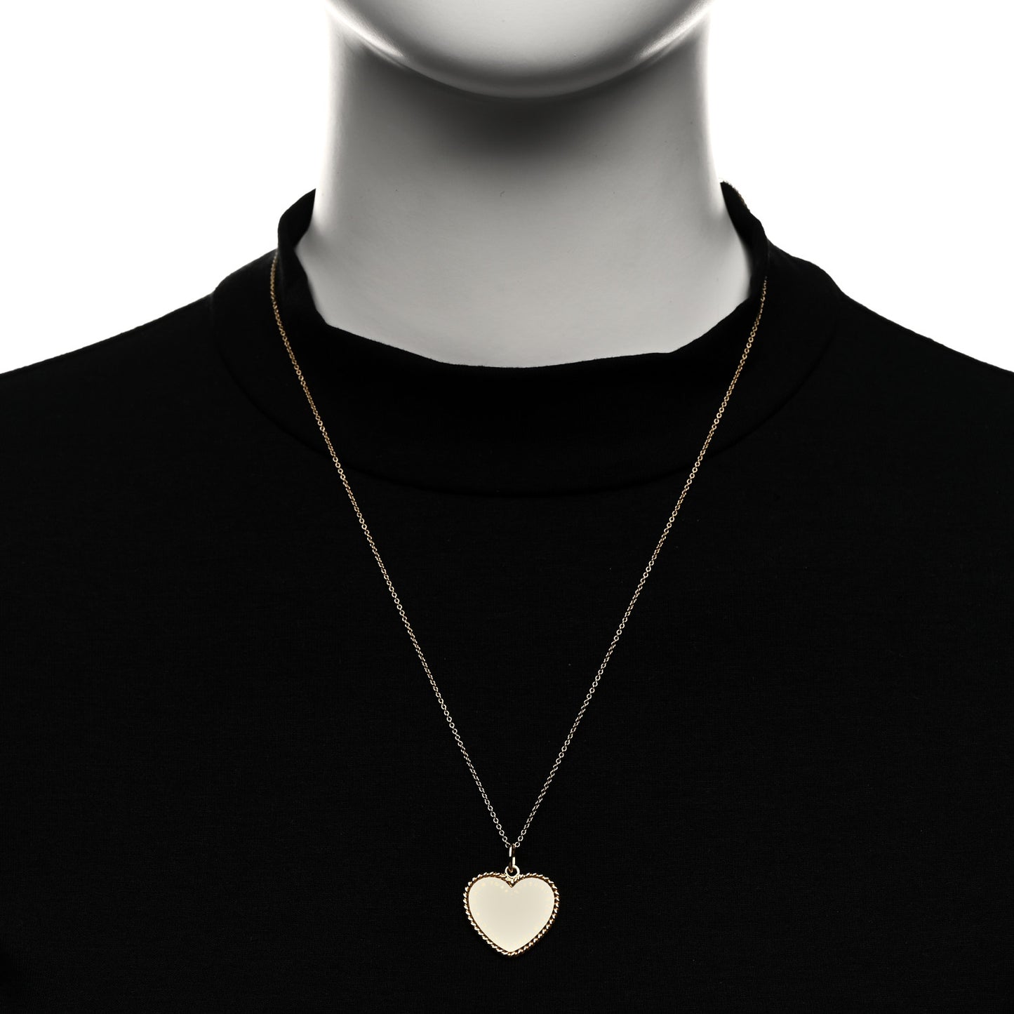 18K Yellow Gold Twist Heart Pendant Necklace