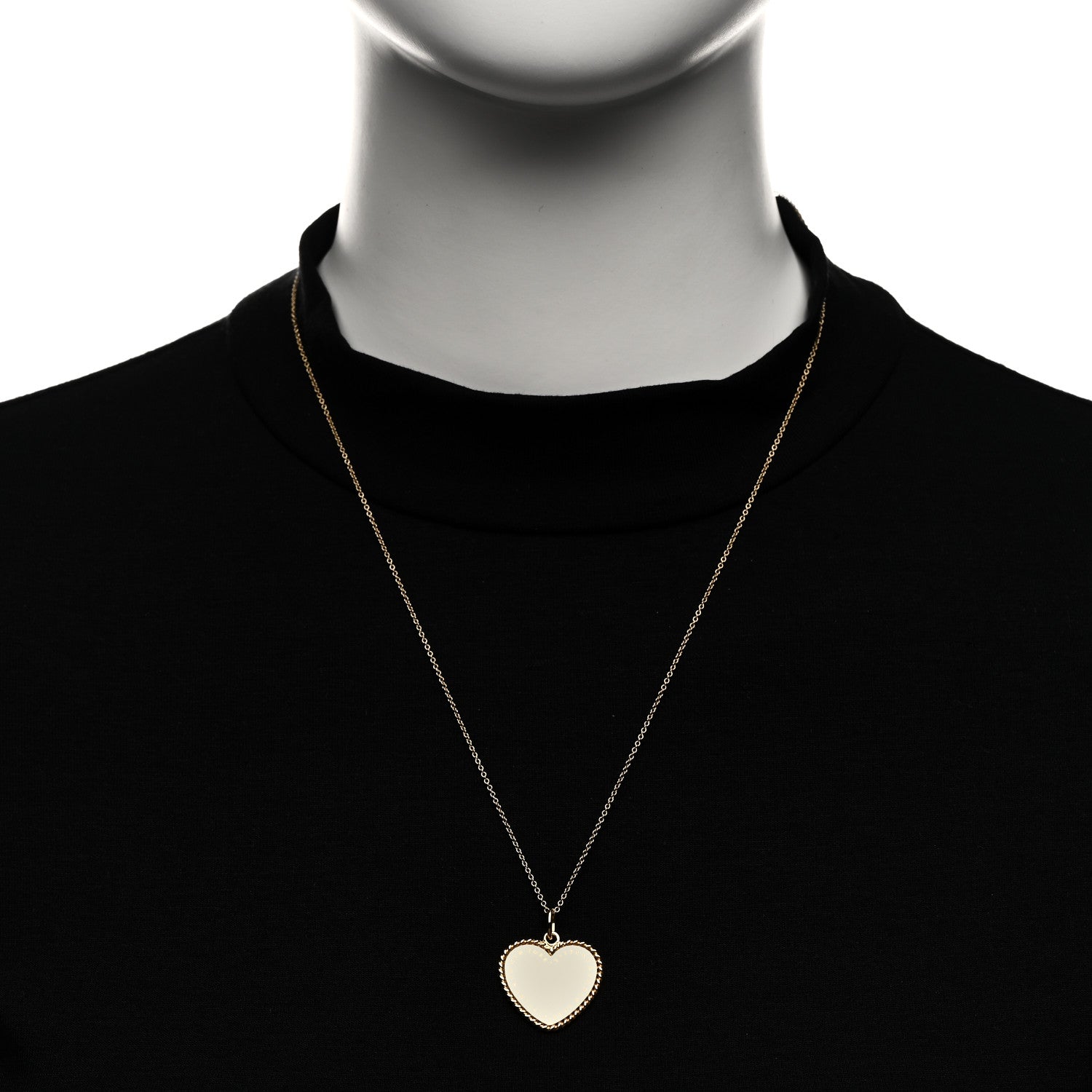 Tiffany 18K Yellow Gold Twist Heart Pendant Necklace 2 of 7