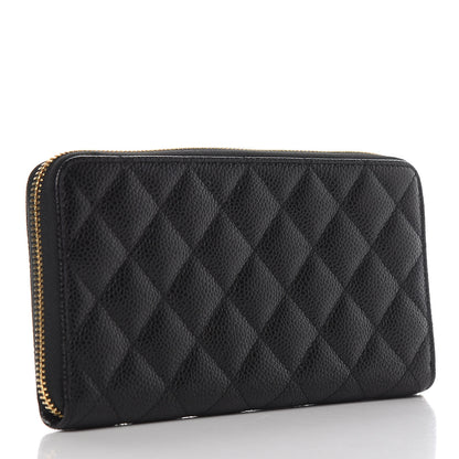 Chanel Caviar Quilted Large Gusset Zip Around Wallet Black 3 of 12