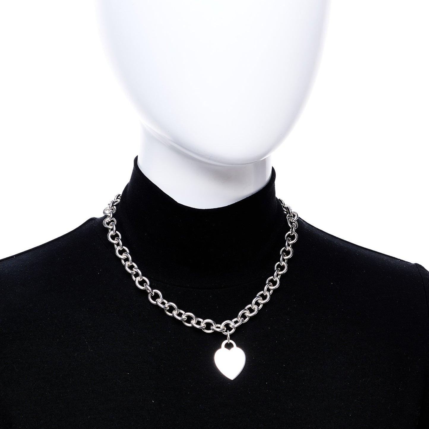 Sterling Silver Heart Tag Pendant Necklace