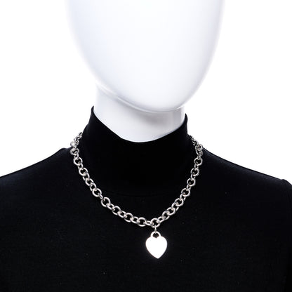 Tiffany Sterling Silver Heart Tag Pendant Necklace 2 of 6
