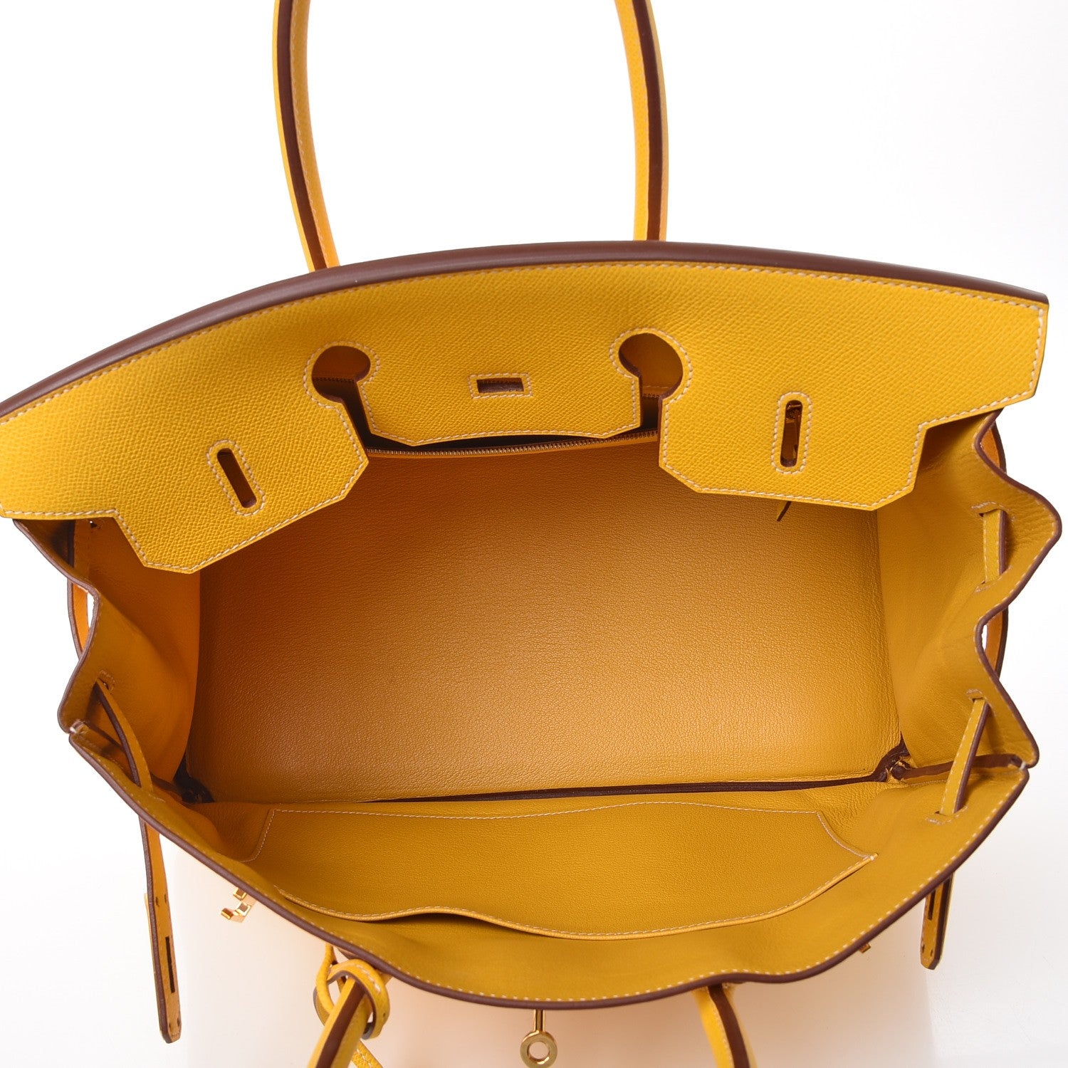 Hermes Epsom Horseshoe Birkin 35 Jaune 7 of 44