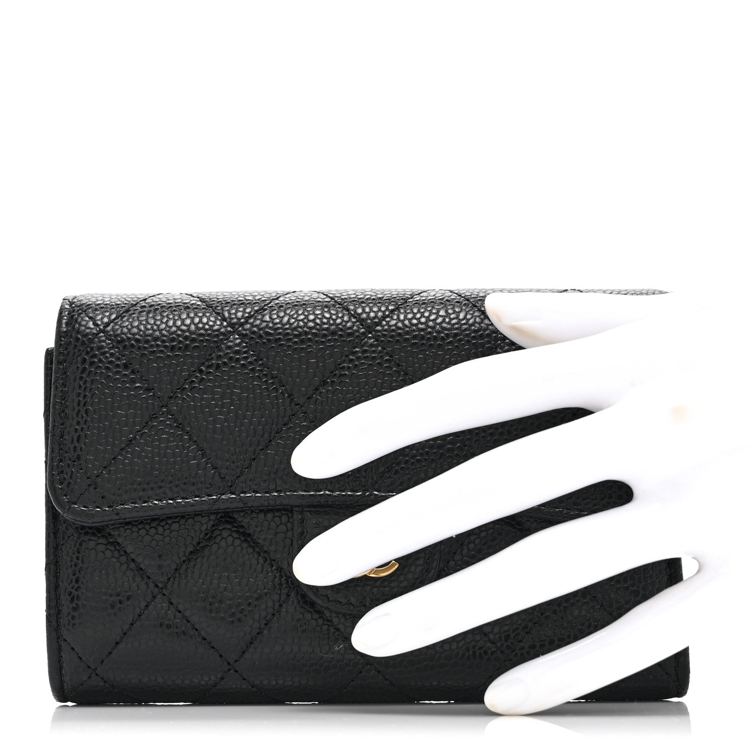 Chanel Caviar Quilted Medium Flap Wallet Black 2 of 11