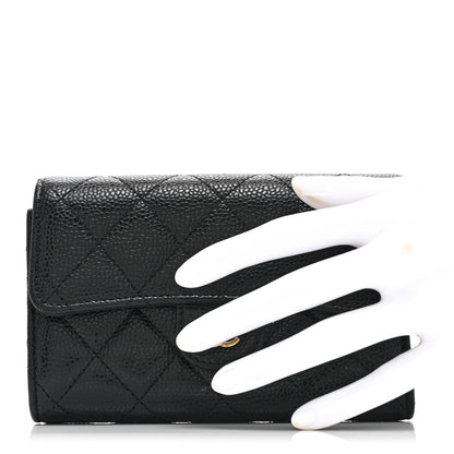 Chanel Caviar Quilted Medium Flap Wallet Black 2 of 11