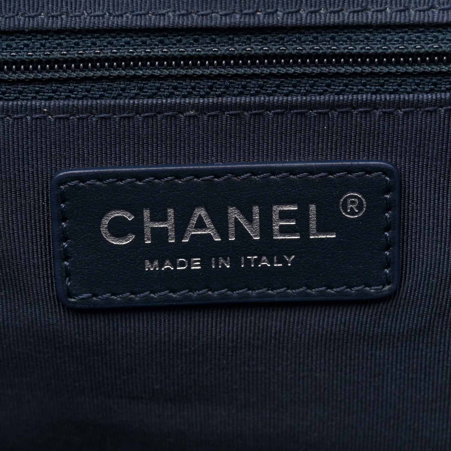 Chanel Lambskin Quilted Shopping Tote Navy 6 of 13