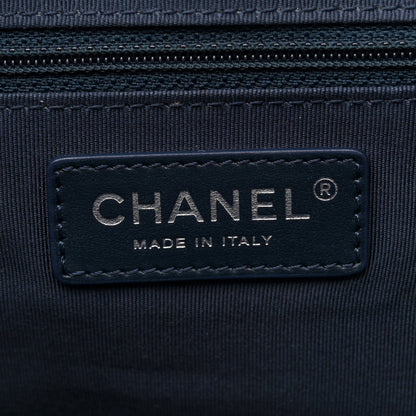 Chanel Lambskin Quilted Shopping Tote Navy 6 of 13