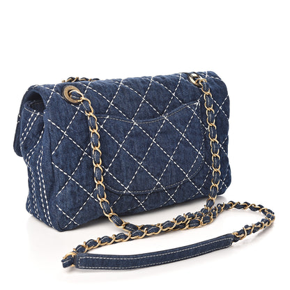 Chanel Denim Quilted Single Flap Blue 2 of 10