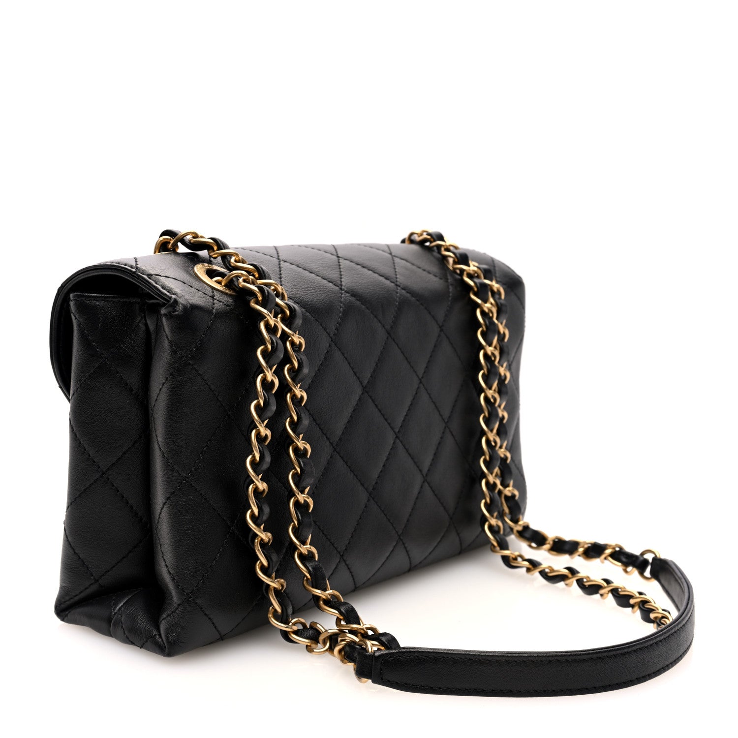 Chanel Calfskin Quilted Enchained Flap Black 3 of 10