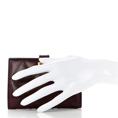 Givenchy Goatskin Diamond Quilted GV3 Medium Wallet Aubergine 2 of 12
