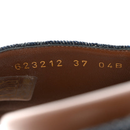 Gucci New Denim GG Monogram Angelina Platform 55mm Slide Sandals 37 Blue Tea 6 of 9