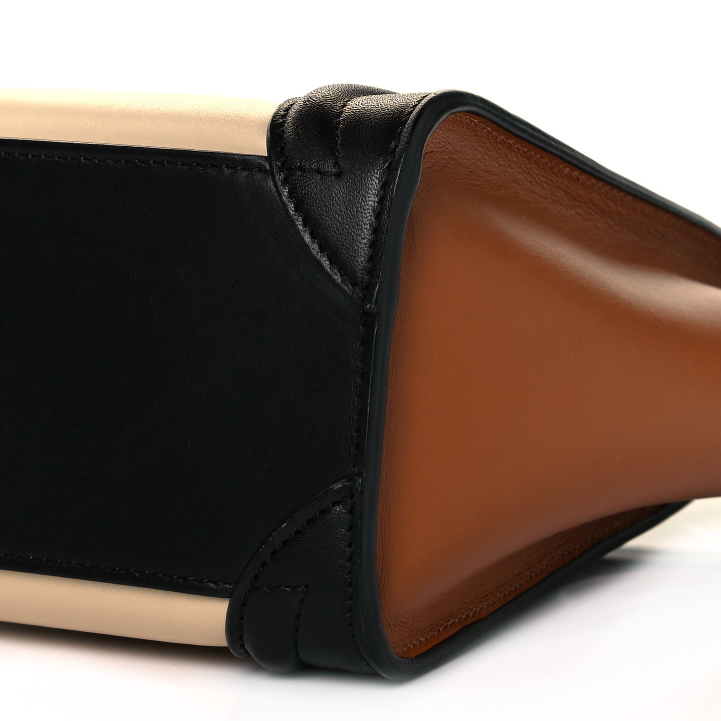 Smooth Calfskin Nano Tri-Color Luggage White