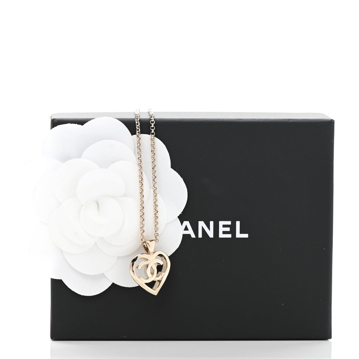 CC Heart Chain Pendant Necklace Gold