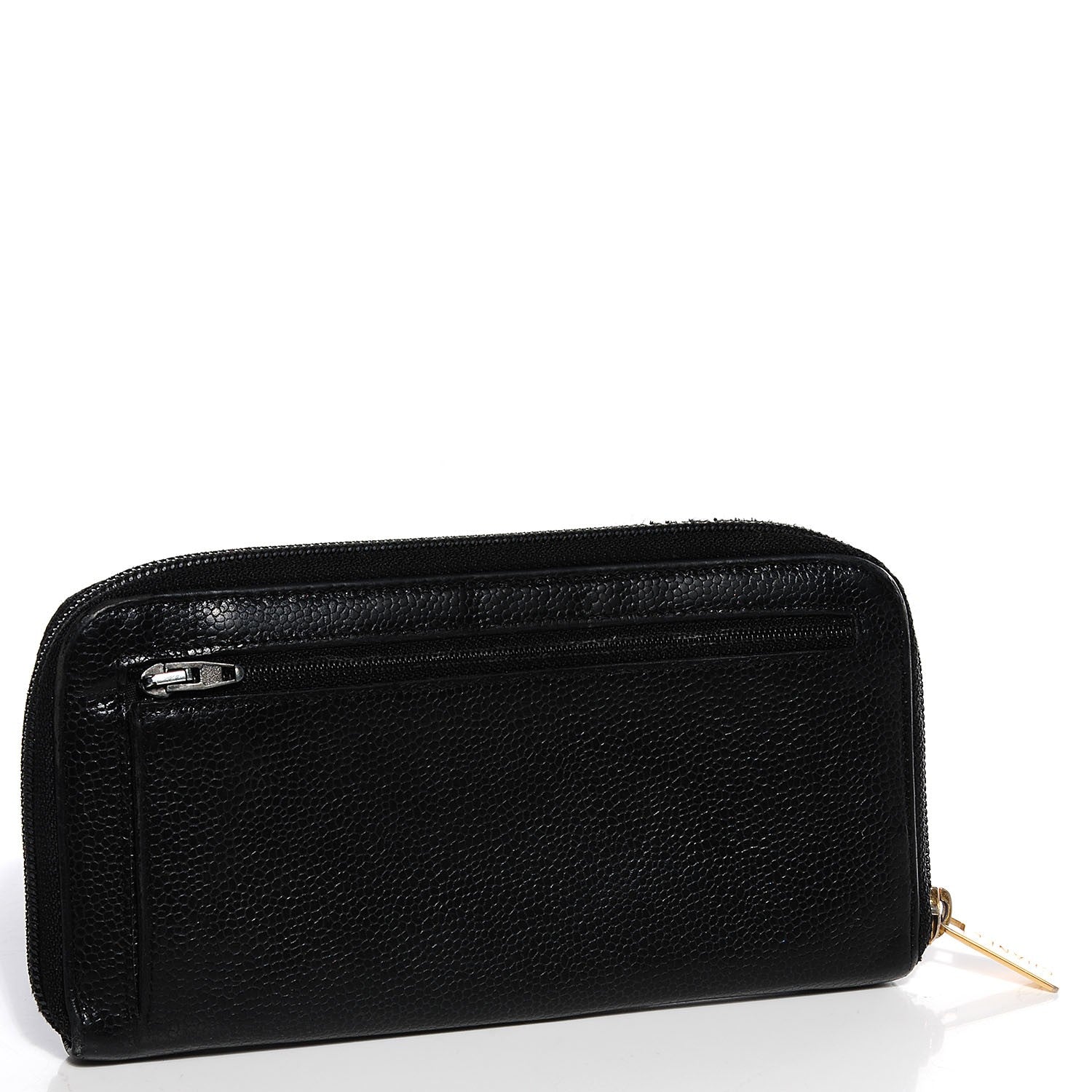 Chanel Caviar CC Timeless Large Zip Around Wallet Black 3 of 8
