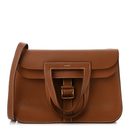 Hermes Taurillon Clemence Halzan 31 Gold 1 of 11
