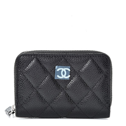 Chanel Caviar Quilted Zip Coin Purse Black 1 of 7