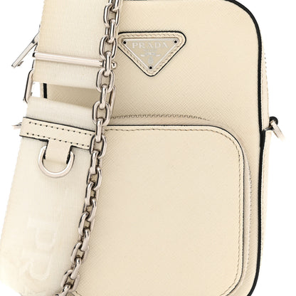 Prada Saffiano Lux Phone Crossbody Pouch White 7 of 13
