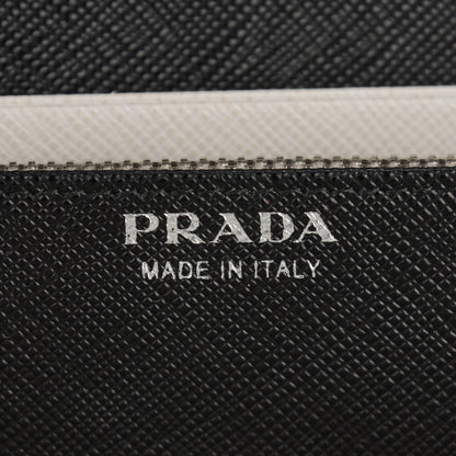 Prada Saffiano Bi-Color Wallet On Chain Talco Nero Black 6 of 6