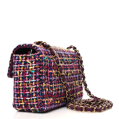 Chanel Tweed Quilted Mini Rectangular Flap Pink Multicolor 3 of 11