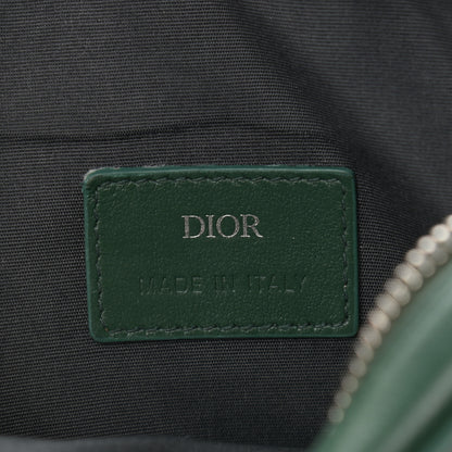 Christian Dior Calfskin Oblique Galaxy Perforated World Tour Messenger Pouch Green White 6 of 9