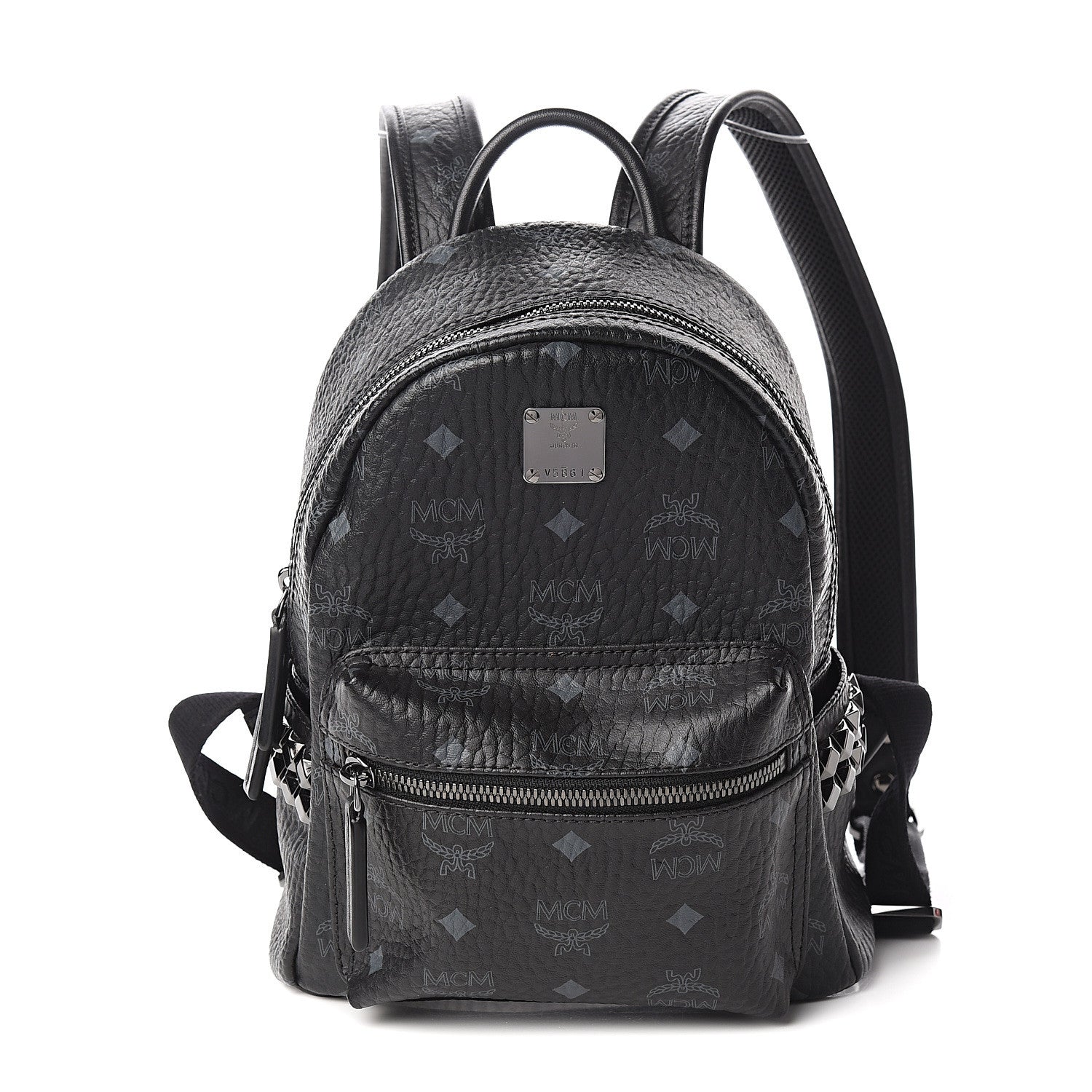MCM Visetos Side Stud Mini Stark Backpack Black 1 of 10