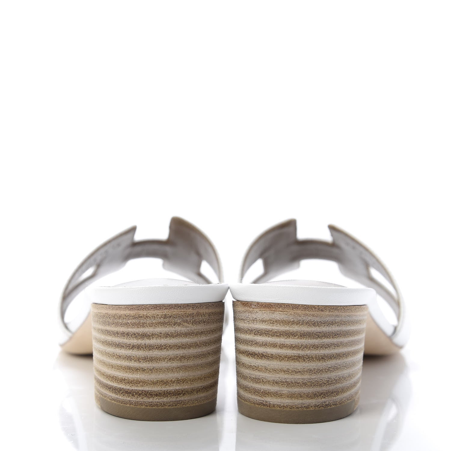 Hermes Calfskin Oasis Sandals 37.5 White 6 of 9