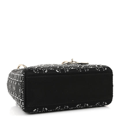 Christian Dior Satin Crystal Cannage Mini Lady Dior Black 4 of 9