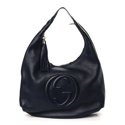 Gucci Pebbled Calfskin Large Soho Hobo Dark Blue 1 of 9