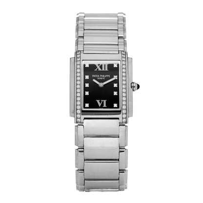 Patek Philippe Stainless Steel Diamond 25mm Twenty-4 Quartz Watch Black 4910/10A-001 1 of 4
