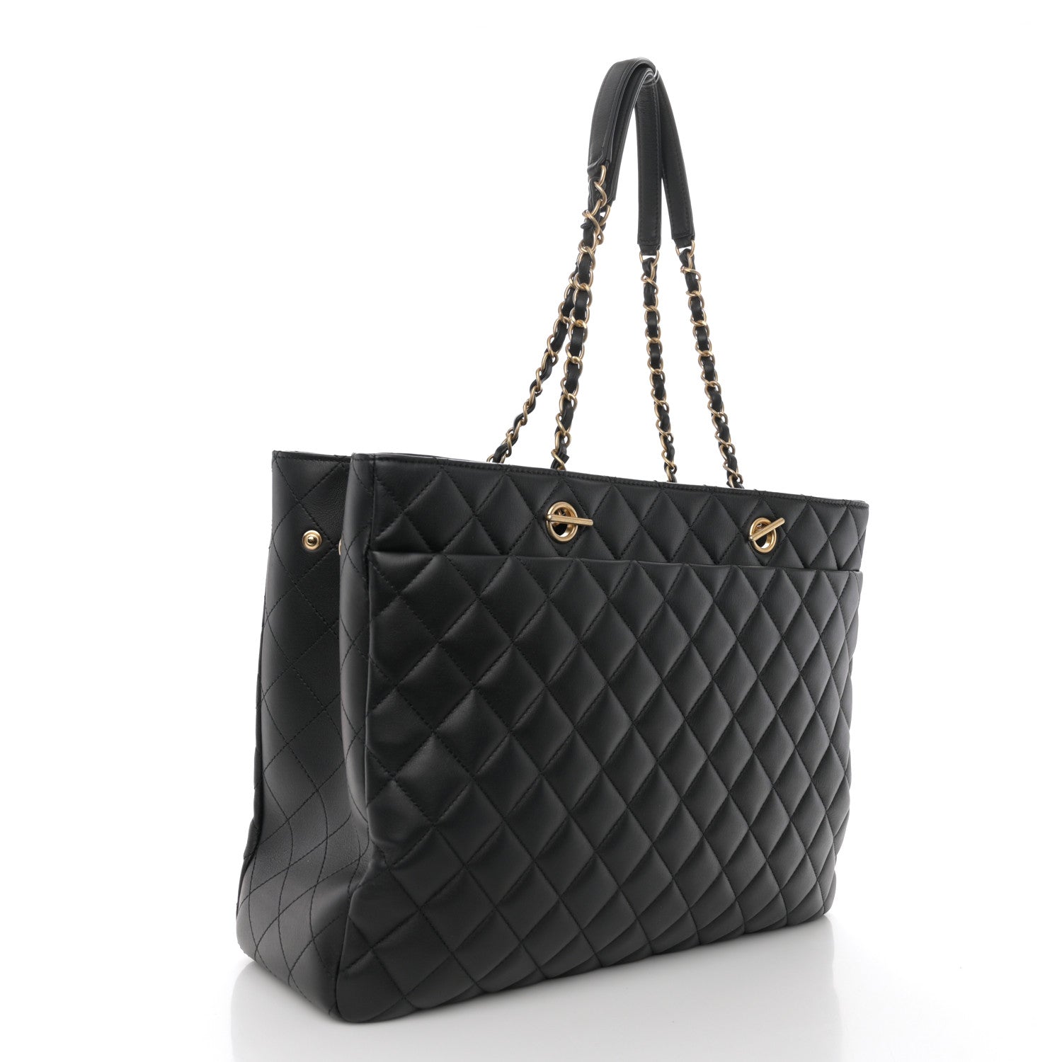 Chanel Calfskin Quilted Large Classic Shopping Tote Black 3 of 10