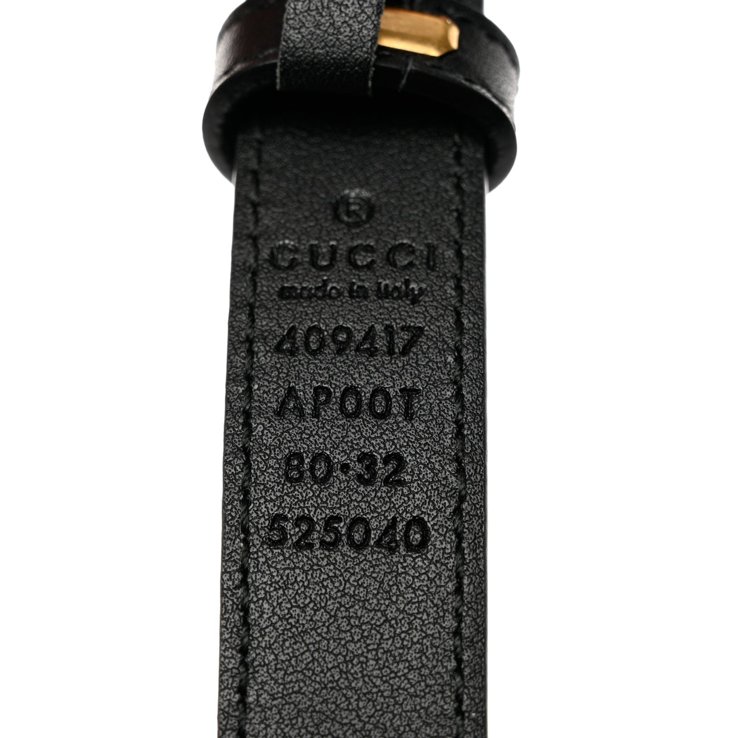 Calfskin Double G 20mm Belt 80 32 Black
