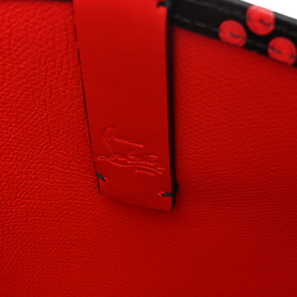 Christian Louboutin Perforated Calfskin Degrade Loubinthesky East West Cabata Tote Black Red 7 of 10