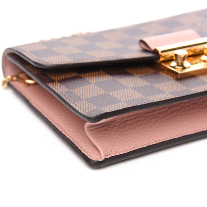 Louis Vuitton Damier Ebene Croisette Chain Wallet Magnolia 6 of 7