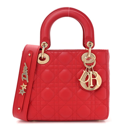 Christian Dior Lambskin Cannage Small My ABCDior Lady Dior Red 1 of 10